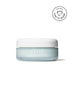 Jar of Coconut Clean Cleansing Balm by RMS Beauty in a light blue container with a white lid, featuring a certified kind to biome seal, promoting clean beauty and natural ingredients.
