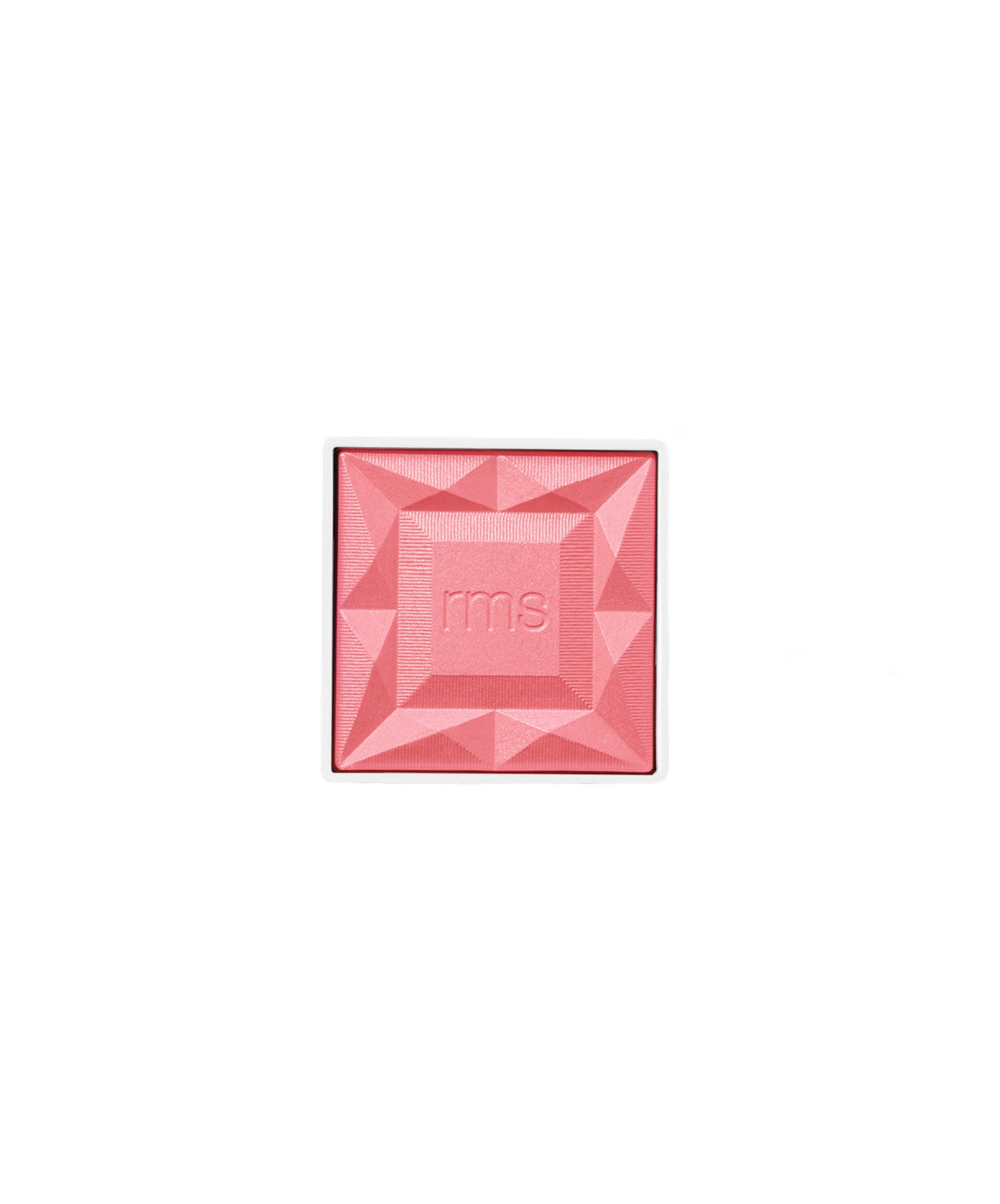 ReDimension Hydra Powder Blush in a vibrant pink shade with a geometric embossed design, featuring clean beauty and natural ingredients for a radiant, cruelty free makeup look.