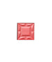 ReDimension Hydra Powder Blush in a coral pink shade with a geometric, faceted surface embossed with "rms," showcasing clean beauty and skincare infused makeup.