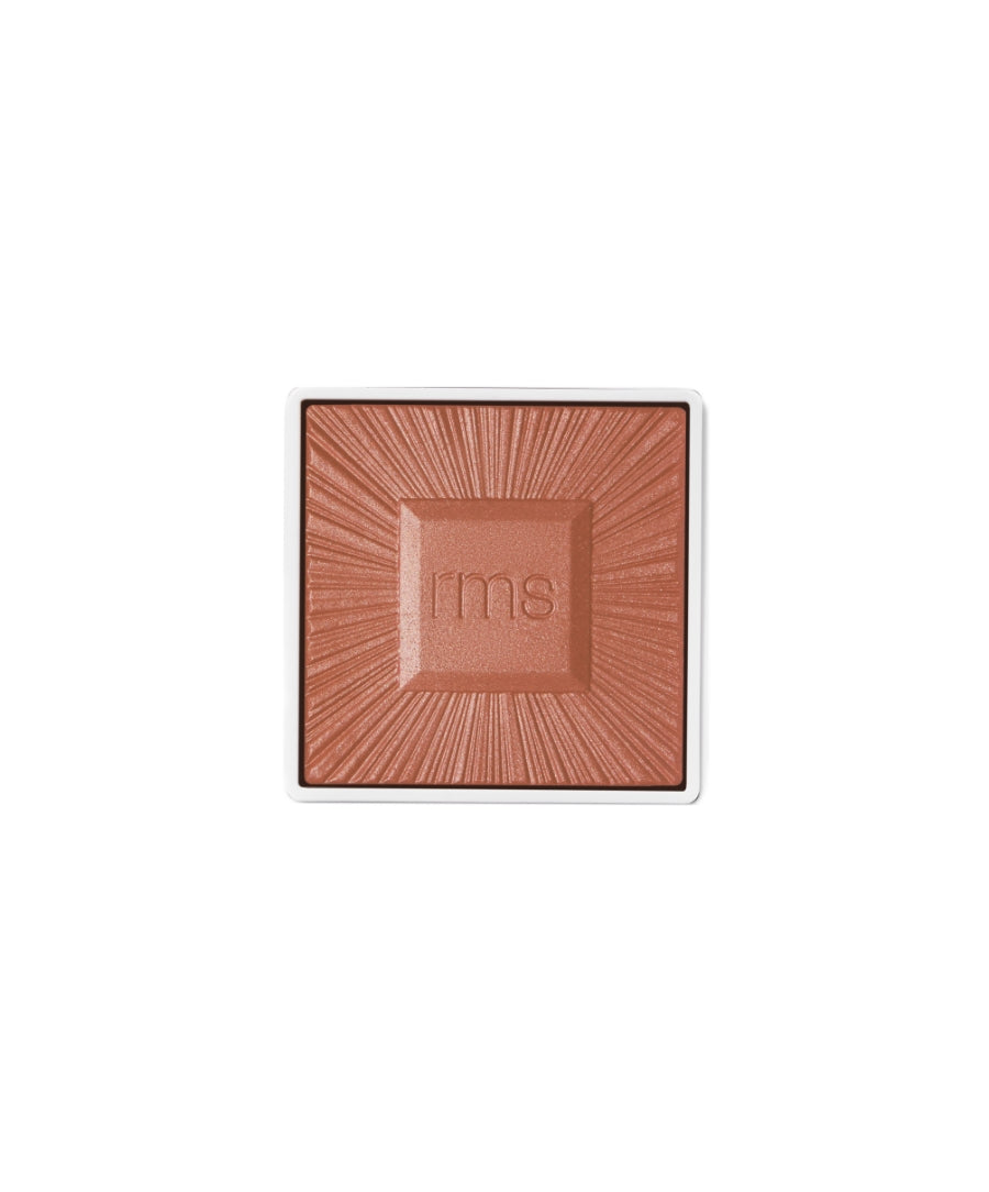 Square compact of ReDimension Hydra Bronzer with a warm, sun-kissed brown shade and embossed pattern, featuring natural ingredients and clean beauty formulation.