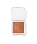 Open compact of ReDimension Hydra Bronzer showing warm bronze powder with embossed rms logo and sunburst pattern in clean white packaging.