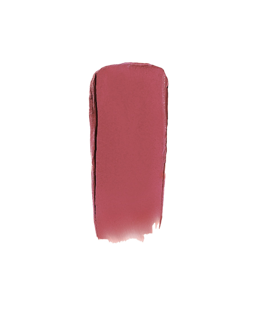 Swatch of Lip2Cheek in a muted rosy mauve shade showcasing smooth, creamy texture with clean beauty, cruelty free skincare, and natural ingredients.