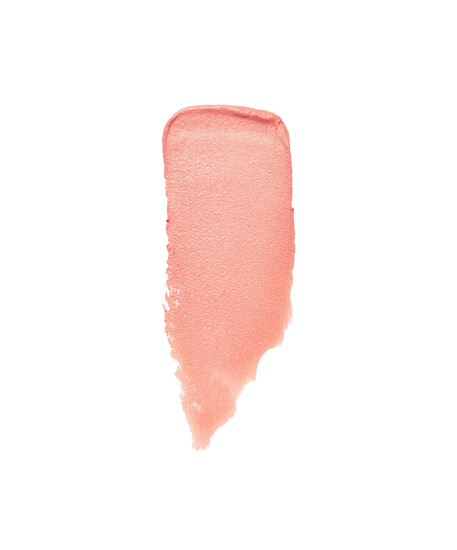 Swatch of Lip2Cheek in a soft peachy pink shade showing smooth, creamy texture ideal for a natural makeup look with clean, cruelty free ingredients.
