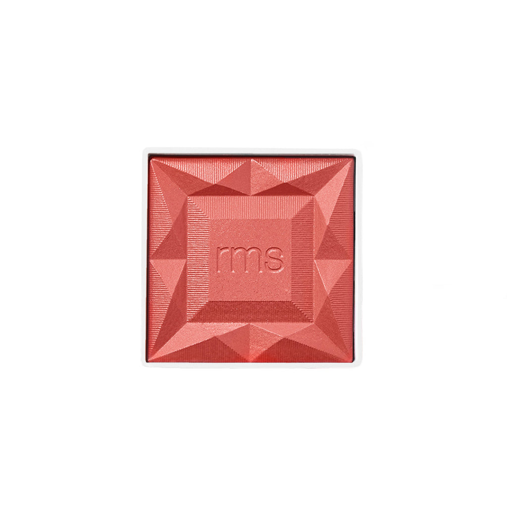 ReDimension Hydra Powder Blush in a warm, rosy shade with a geometric embossed design and clean beauty formulation, offering a natural, radiant finish.
